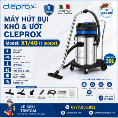 Máy hút bụi khô ướt CleproX X1/40 (1 motor)